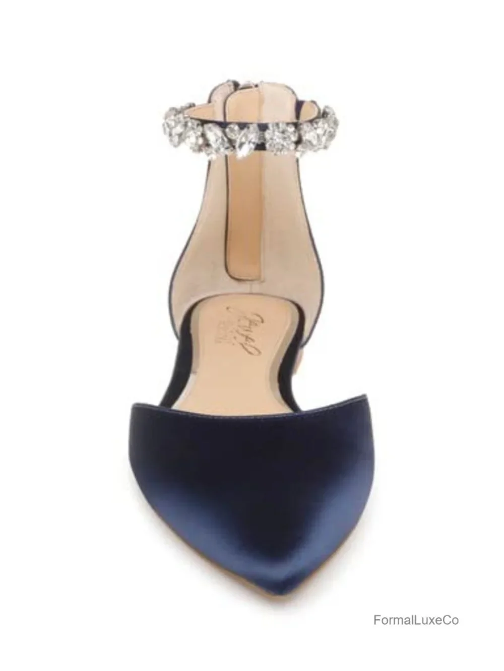 Satin Ballet Flats with Ankle Strap and Padded Insole